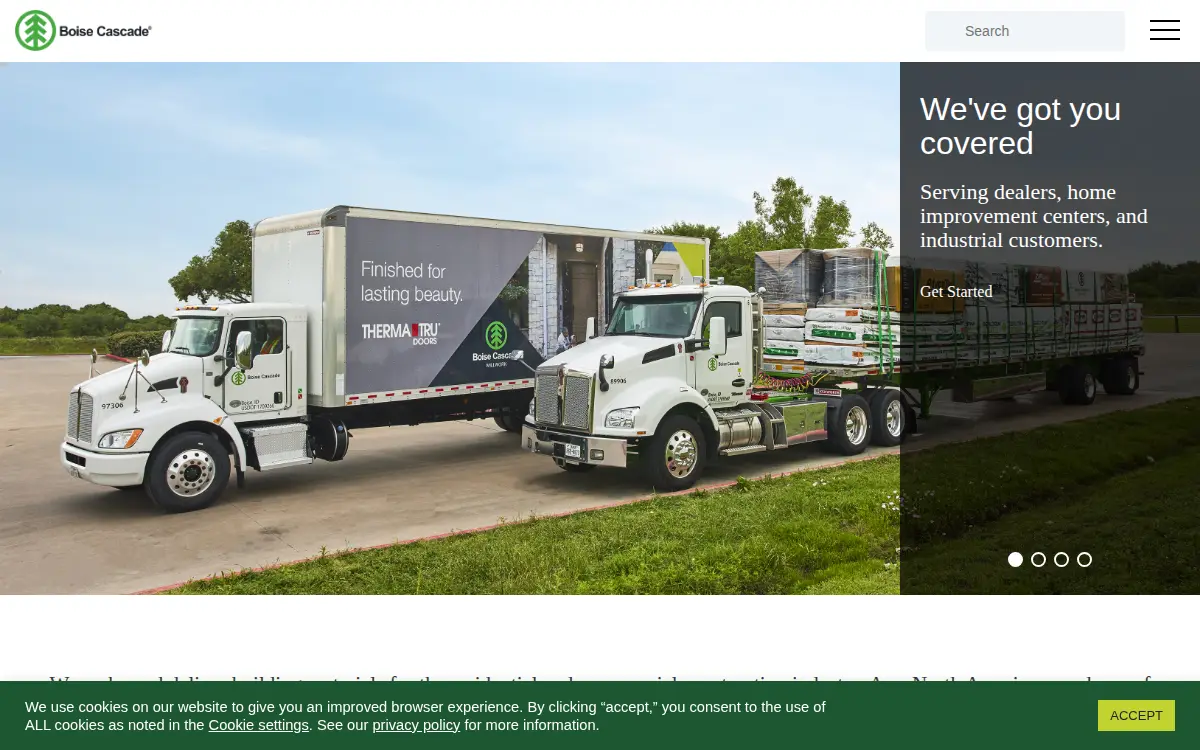 Homepage of Boise Cascade Company