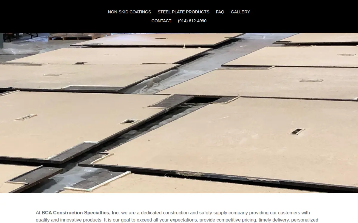 Homepage of Bca Construction Specialties, INC