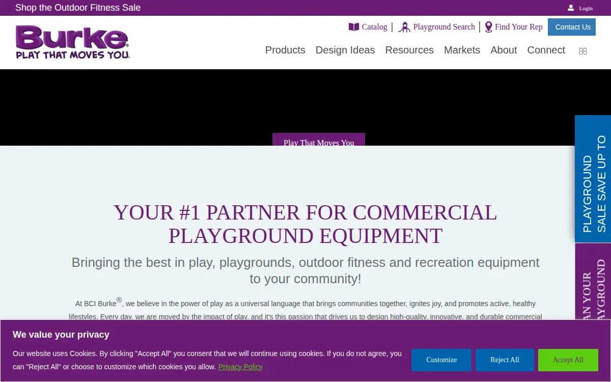Homepage of Bci Burke Company, LLC