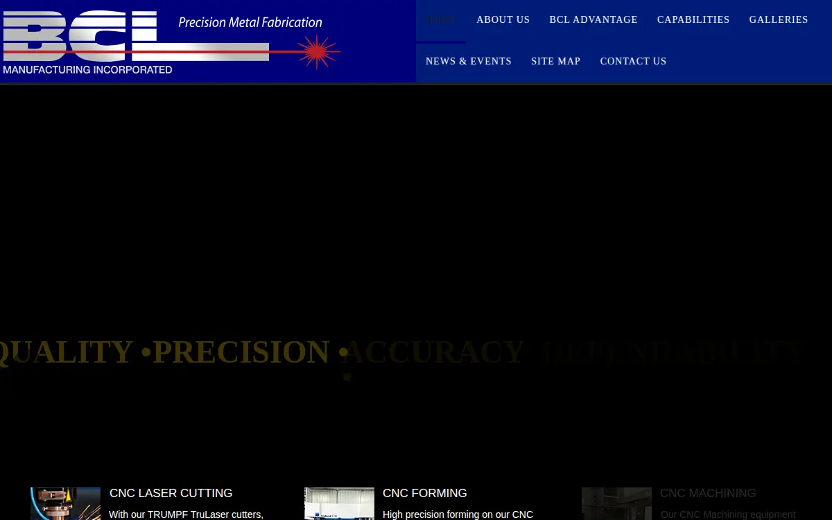Homepage of Bcl Manufacturing INC