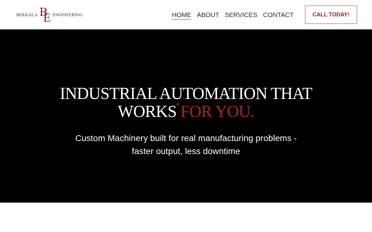 Homepage of Bekkala Engineering LLC