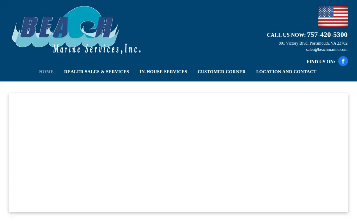 Homepage of Beach Marine Services INC
