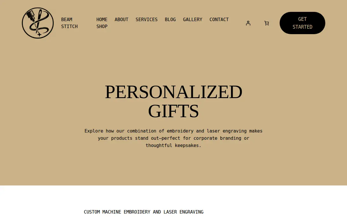 Homepage of Beam Stitch LLC