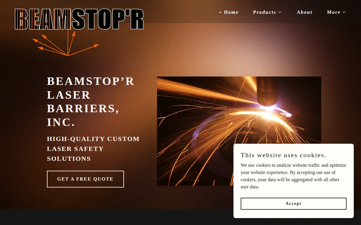 Homepage of Beamstop'r Laser Barriers, INC.