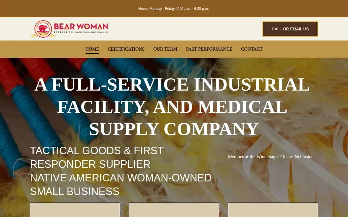 Homepage of Bear Woman Enterprises LLC