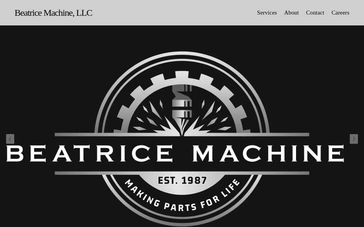Homepage of Beatrice Machine, LLC