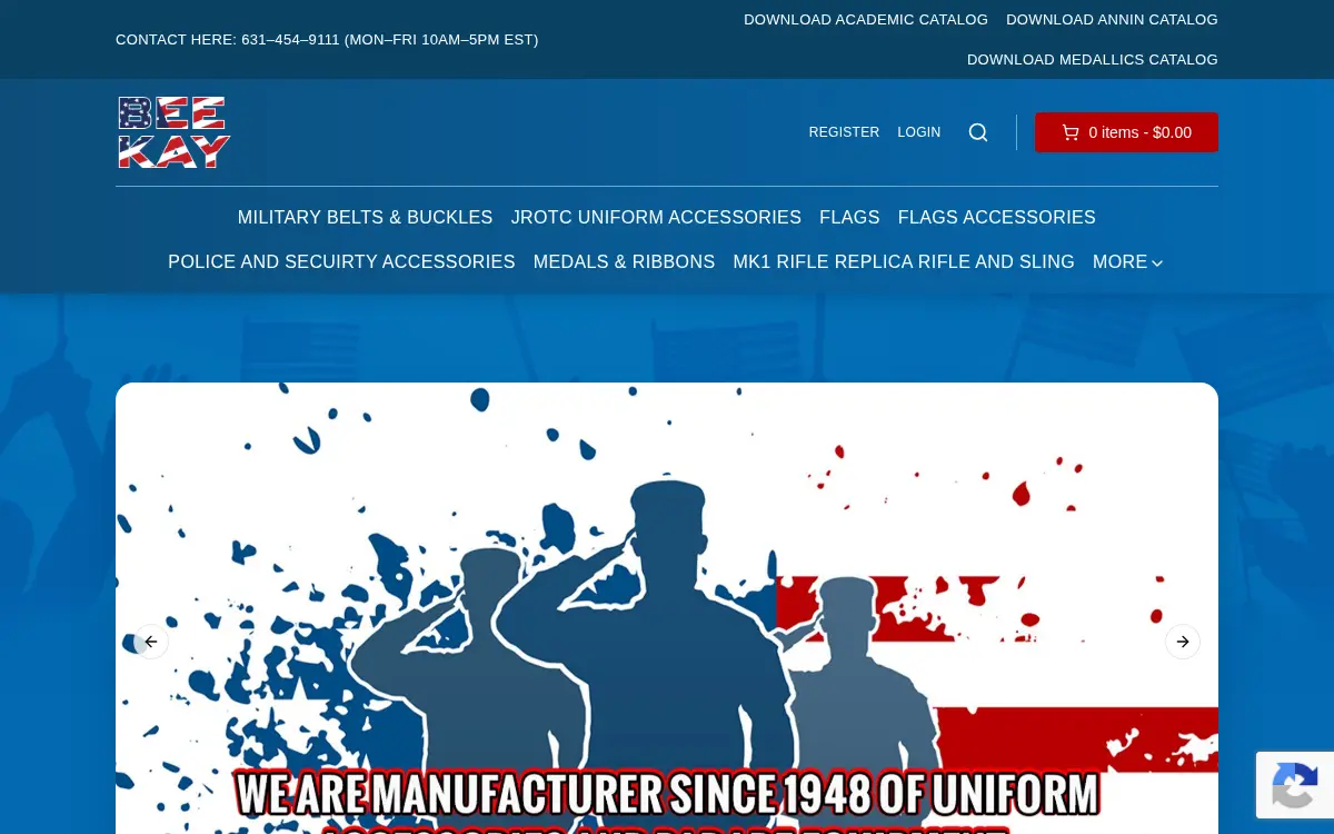Homepage of Bee Kay Parade Equipment Co., INC