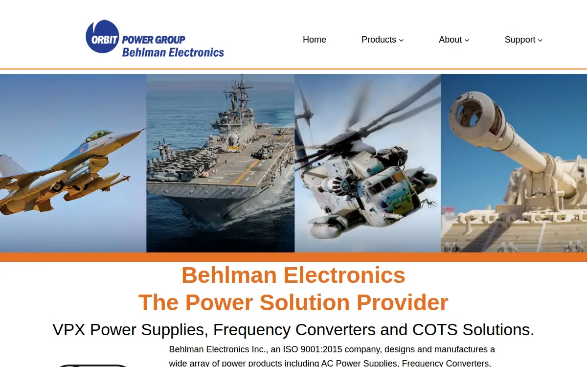 Homepage of Behlman Electronics, INC