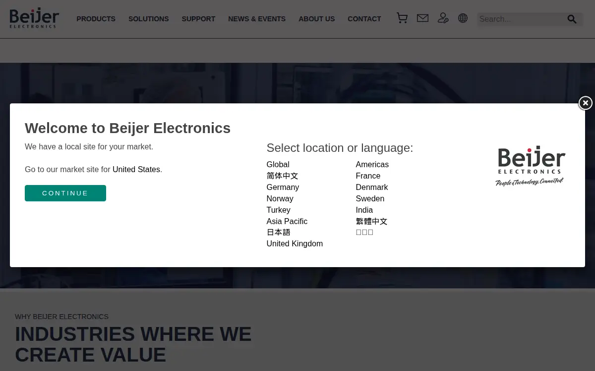 Homepage of Beijer Electronics INC