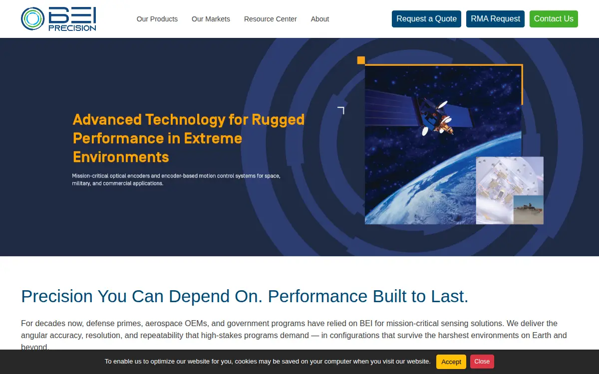 Homepage of Bei Precision Systems & Space Company, INC