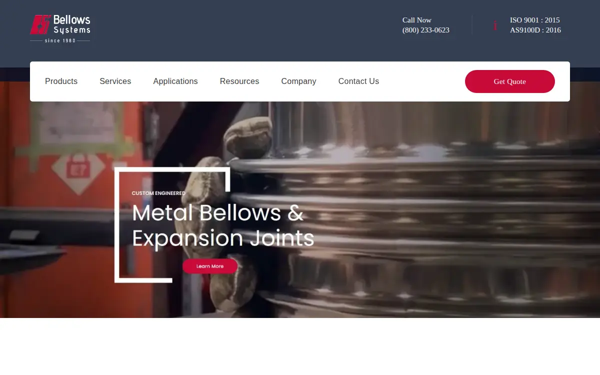 Homepage of Bellows Systems, INC