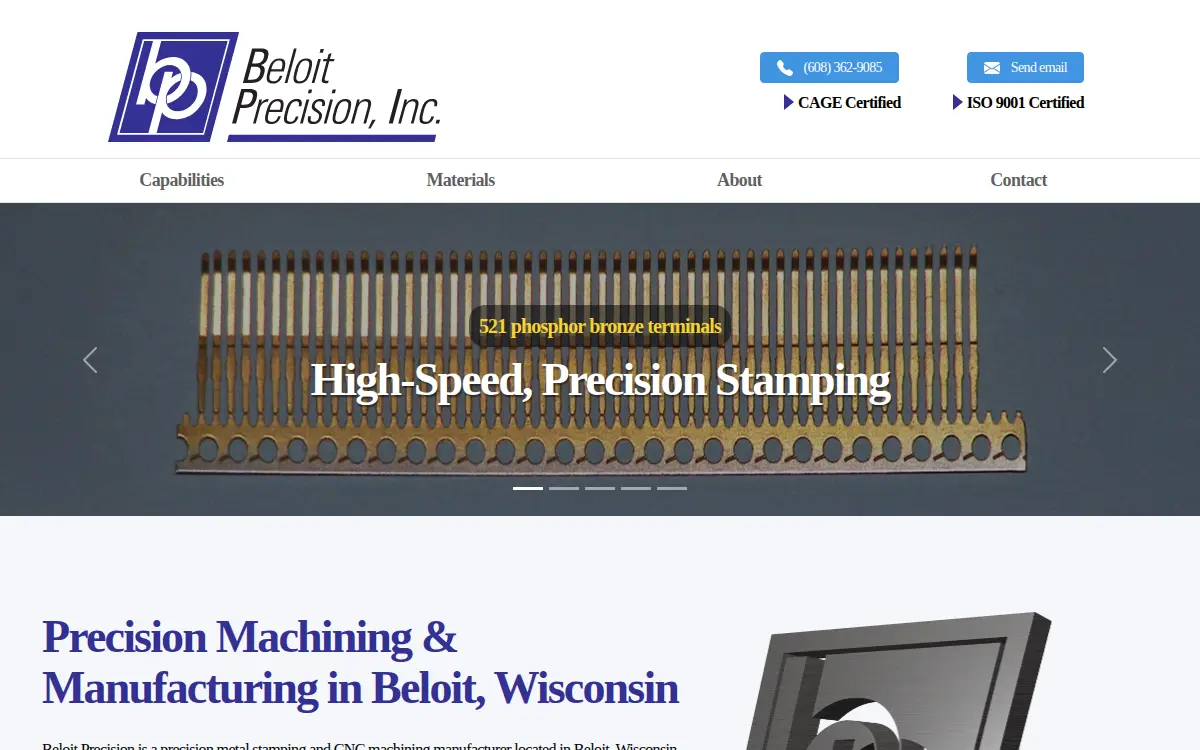 Homepage of Beloit Precision, INC.
