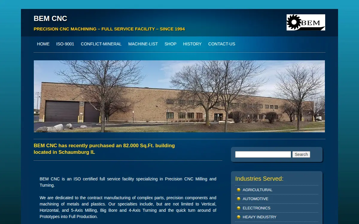 Homepage of Bem Mold INC