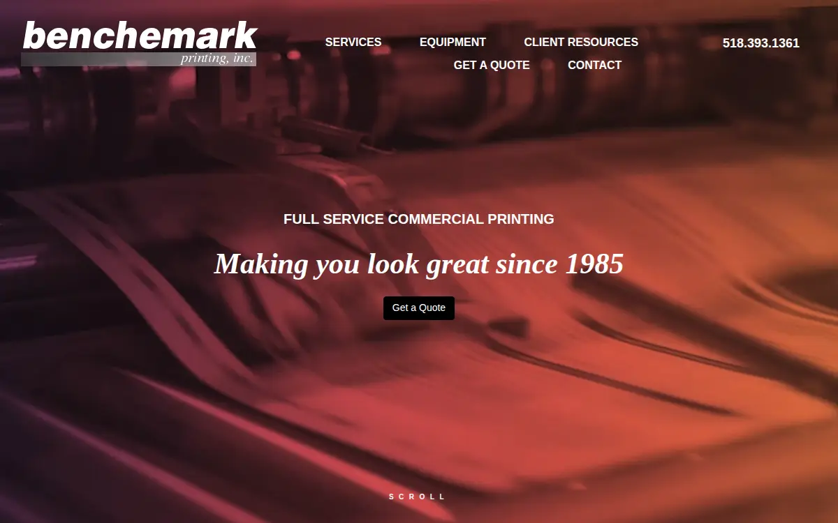 Homepage of Benchemark Printing INC.