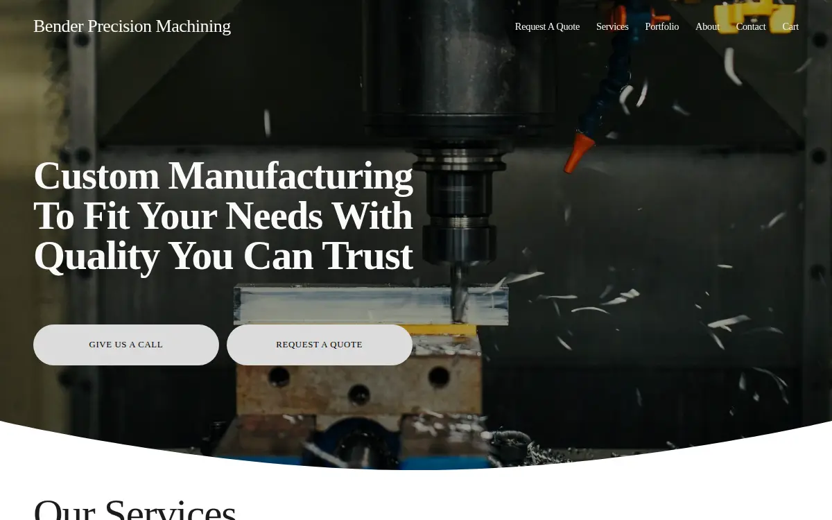 Homepage of Bender Precision Machining Incorporated