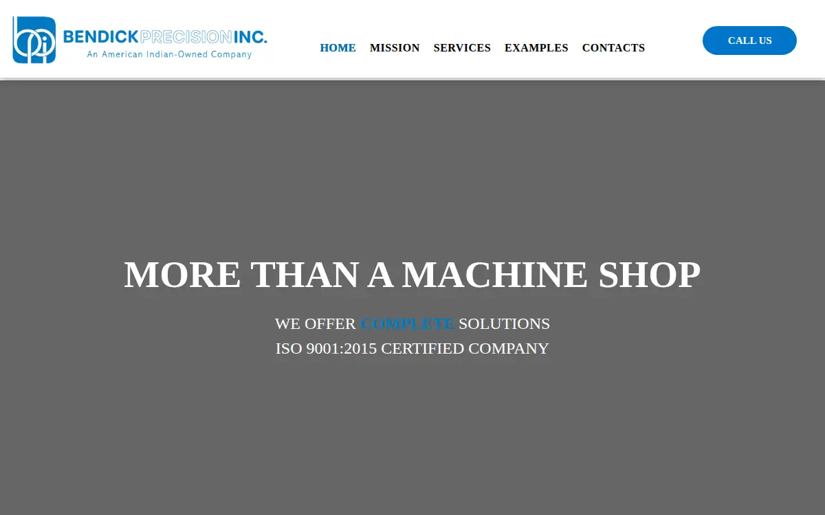 Homepage of Bendick Precision INC