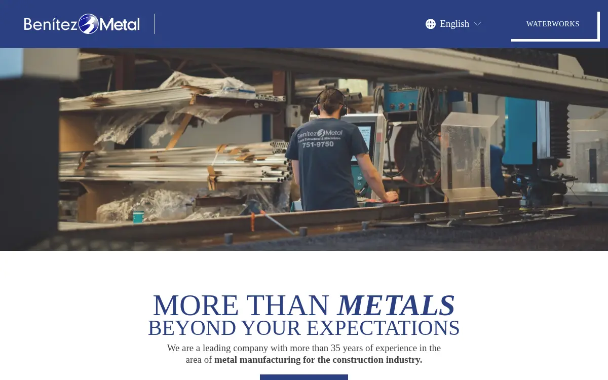 Homepage of Benitez Metal Manufacturing, CORP.