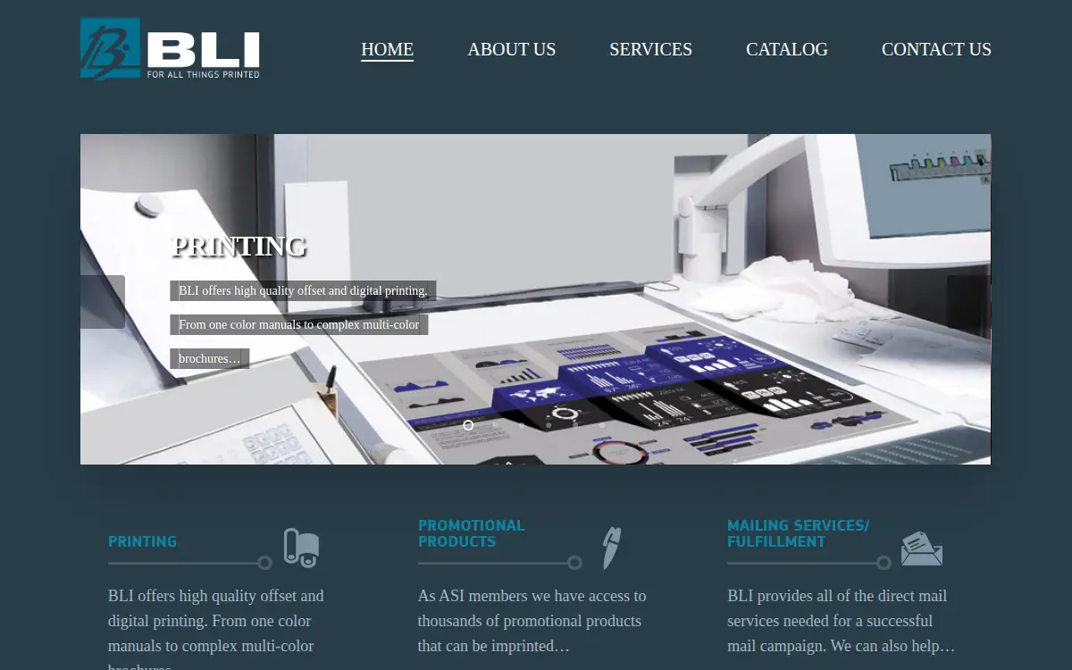 Homepage of Benjamin Litho, INC
