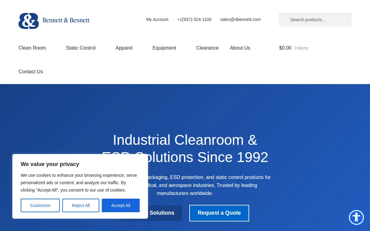 Homepage of Bennett and Bennett, INC
