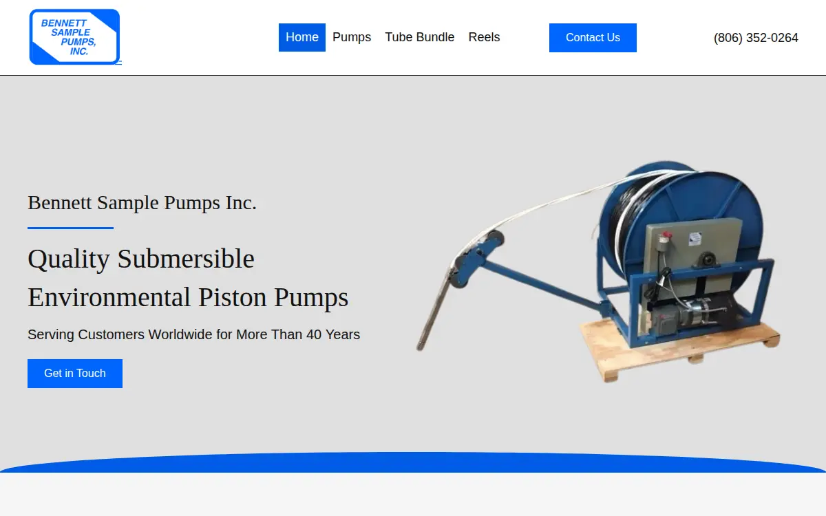 Homepage of Bennett Sample Pumps INC