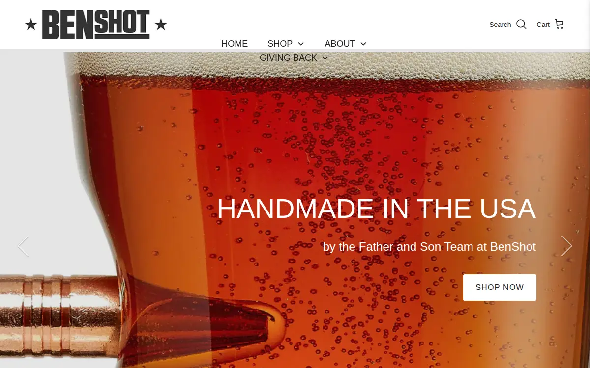 Homepage of Ben Shot LLC
