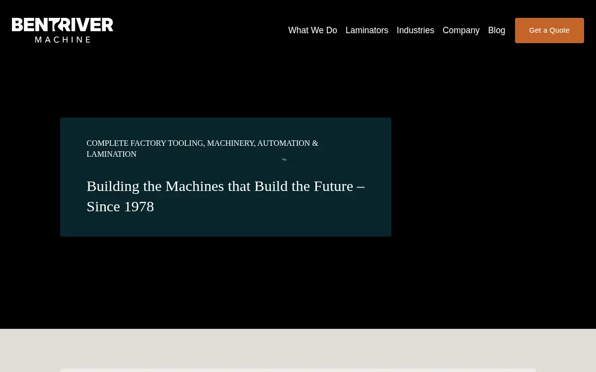 Homepage of Bent River Machine INC.