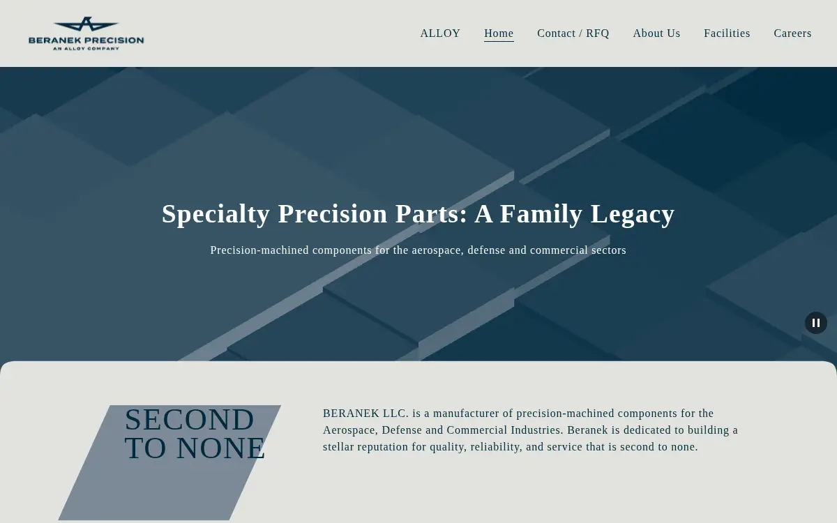 Homepage of Beranek, LLC