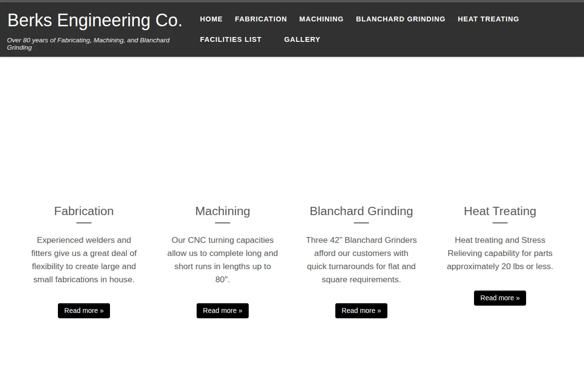 Homepage of Berks Engineering Company