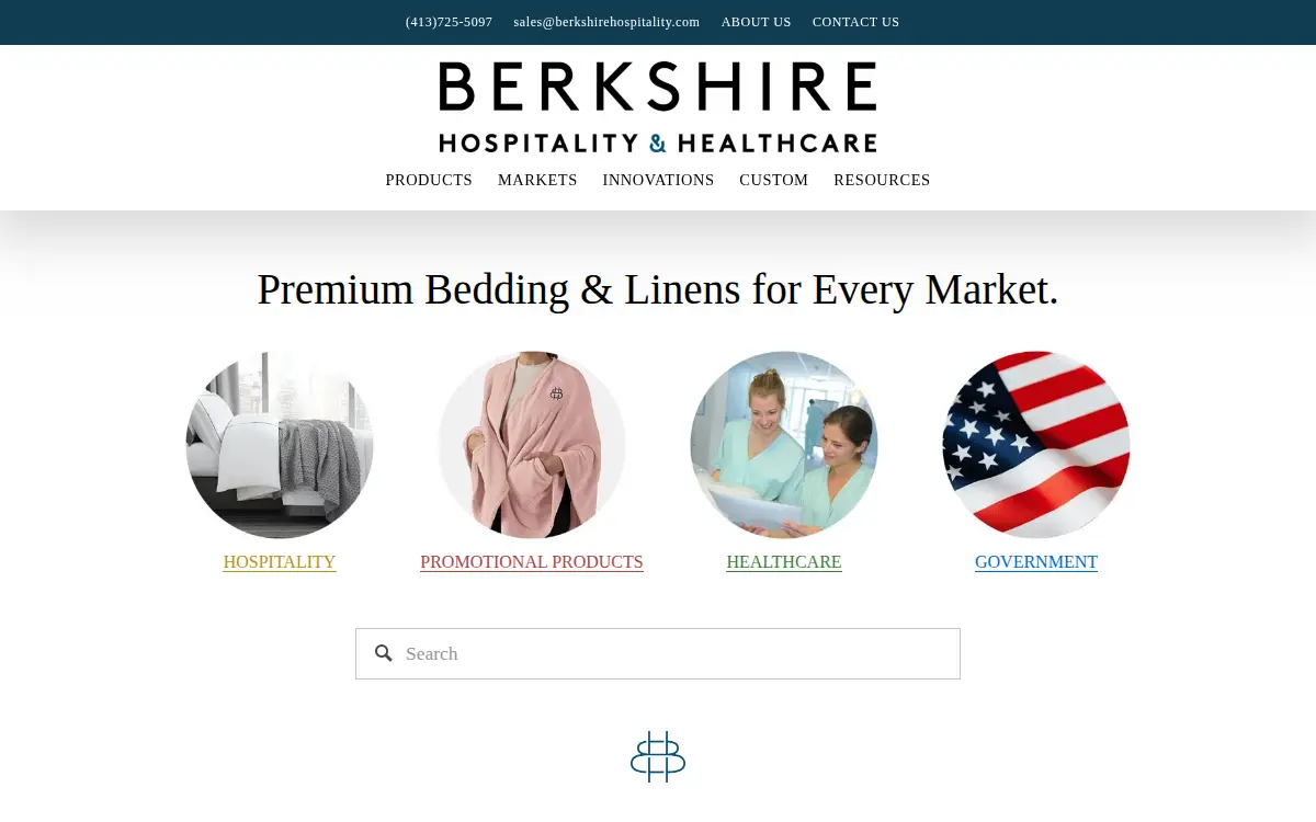 Homepage of Berkshire Blanket & Home CO INC