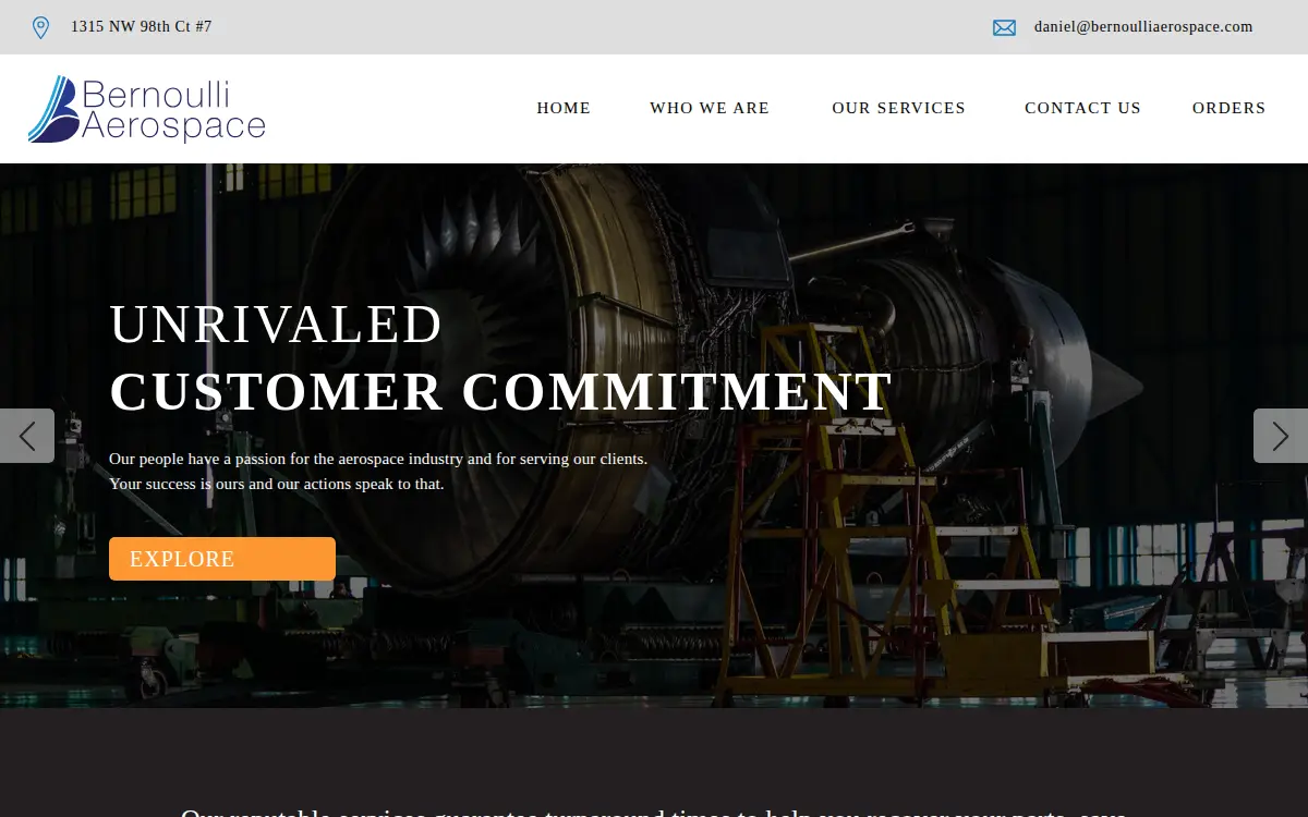 Homepage of Bernoulli Aerospace LLC