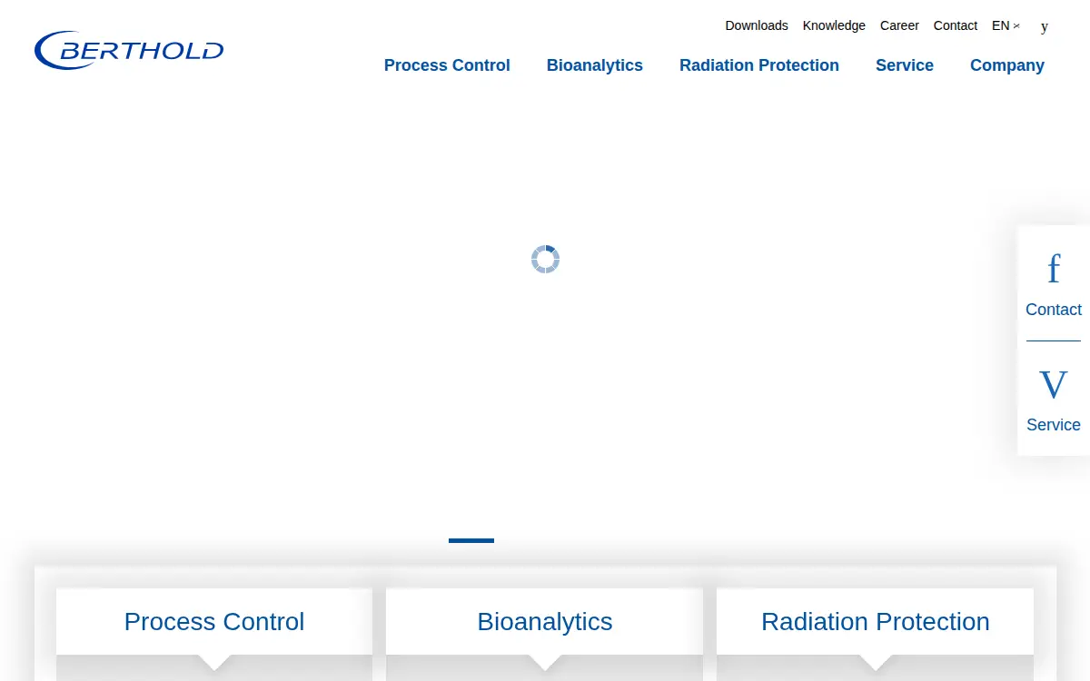 Homepage of Berthold Technologies U.s.a., LLC