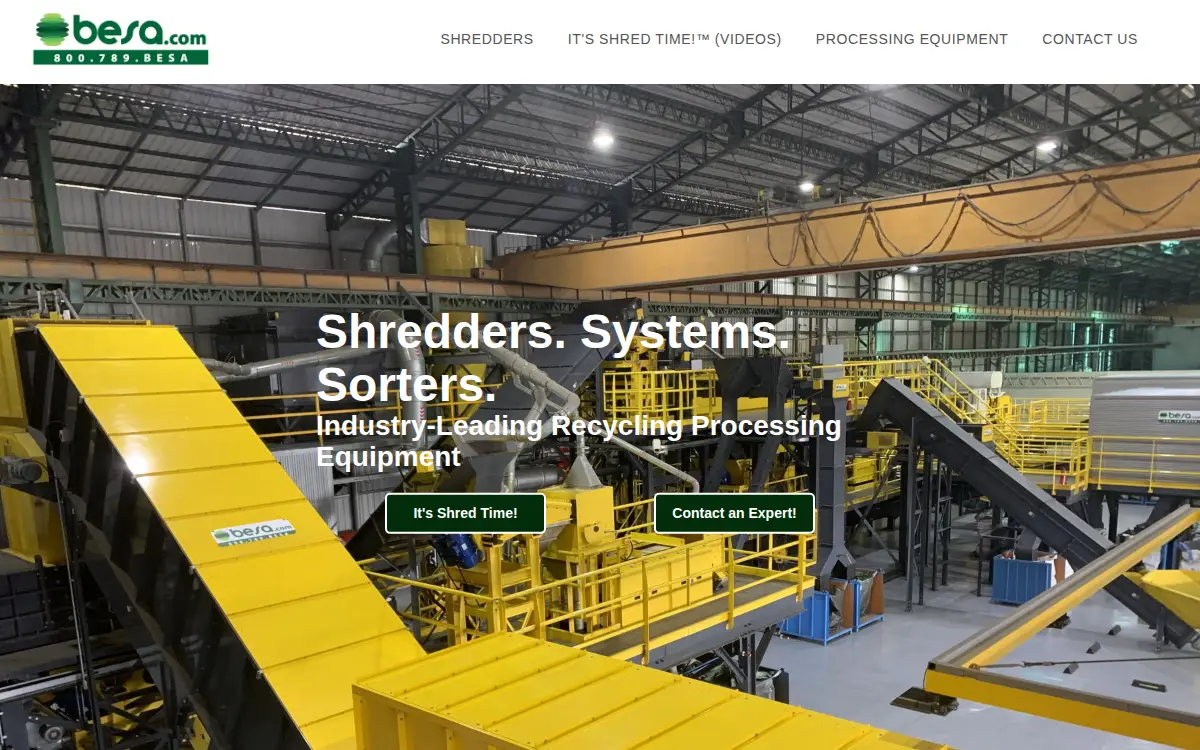 Homepage of Besa Equipment LLC