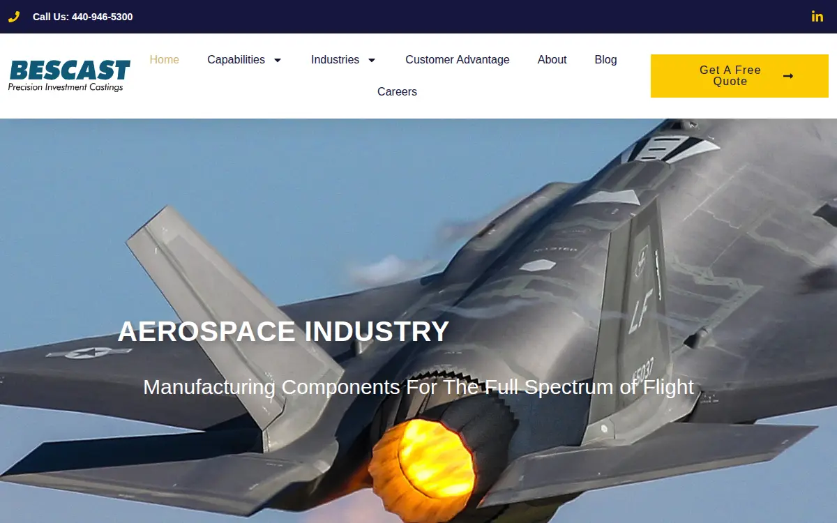 Homepage of Bescast, INC.