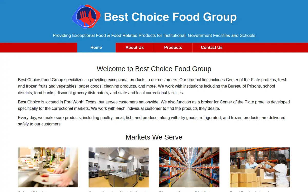 Homepage of B.c. Food Group, L.l.c.