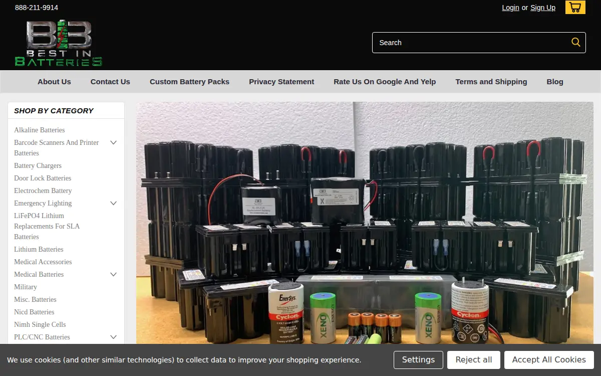 Homepage of Best in Batteries INC