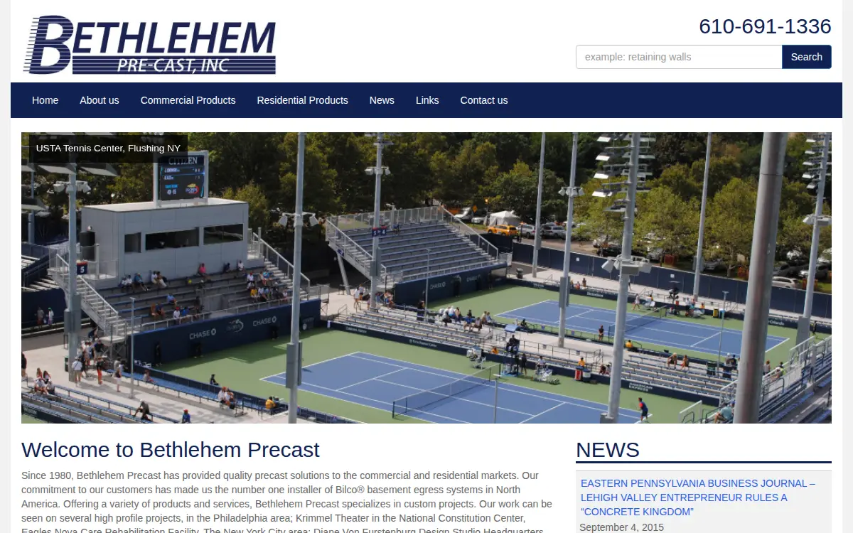 Homepage of Bethlehem Pre-cast INC