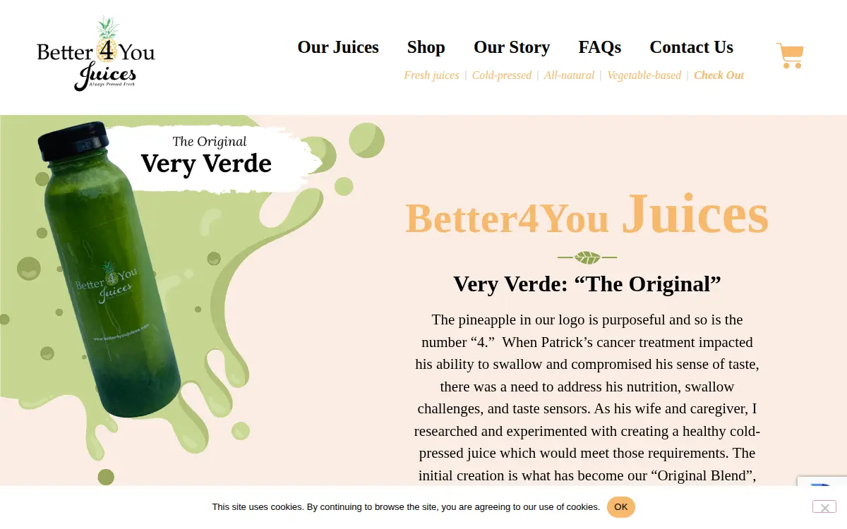 Homepage of Better4you, LLC