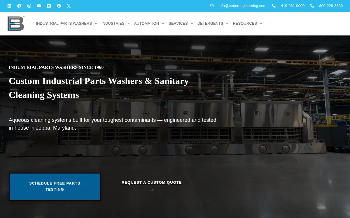 Homepage of Better Engineering Manufacturing INC