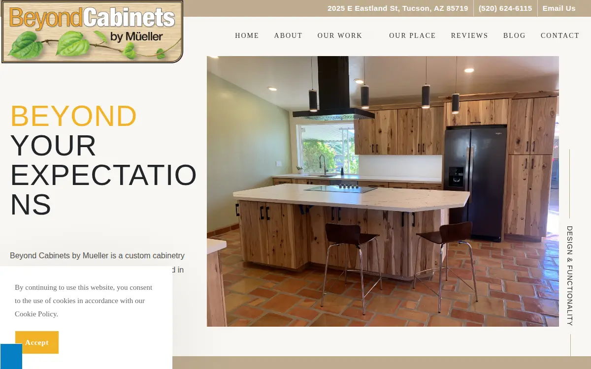 Homepage of Cabinets and Beyond LLC