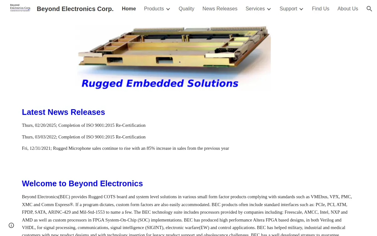 Homepage of Beyond Electronics CORP