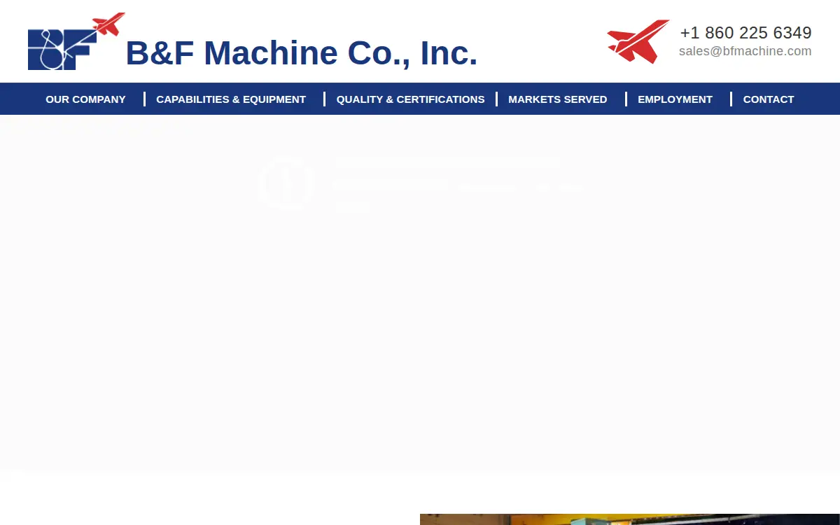 Homepage of B & F Machine CO INC