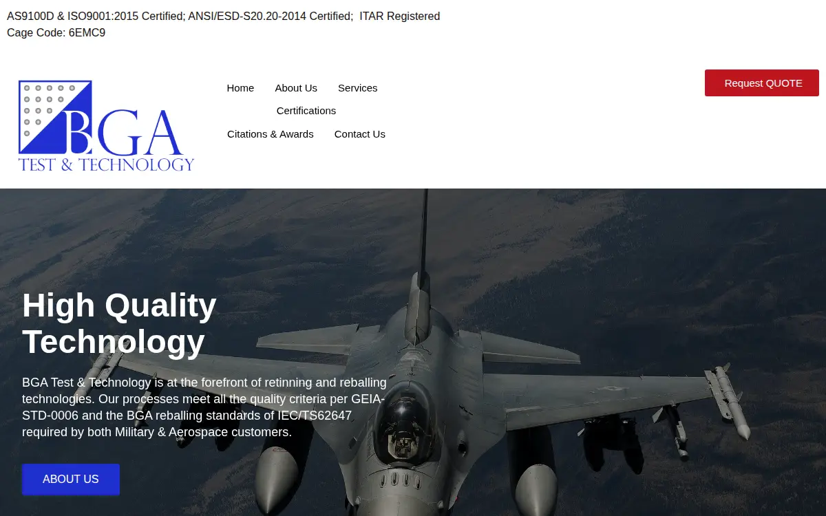 Homepage of Bga Technology LLC