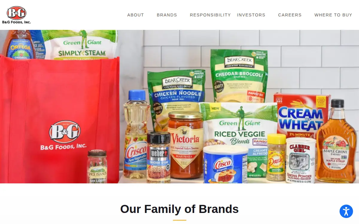 Homepage of B&g Foods, INC.