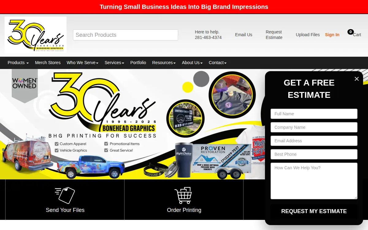 Homepage of Bonehead Graphics LLC