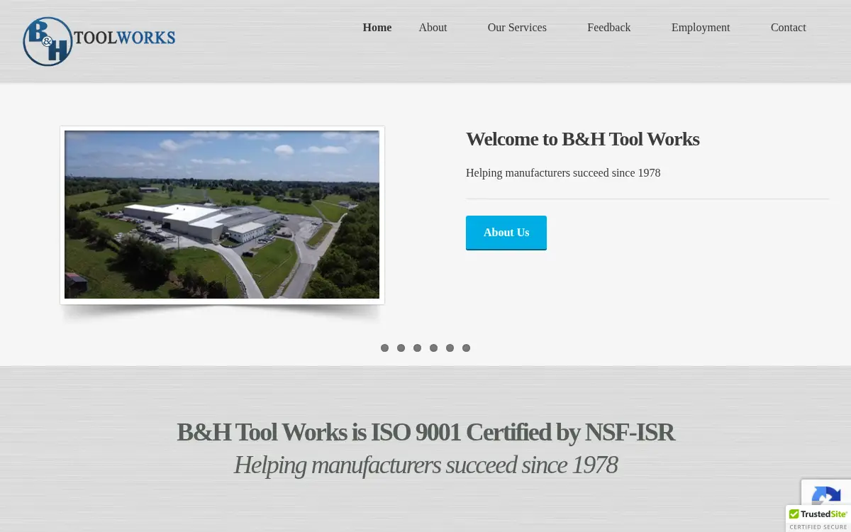 Homepage of B & H Toolworks INC