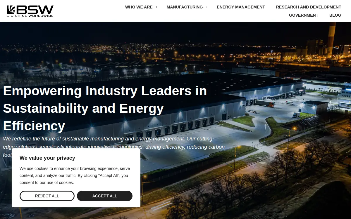 Homepage of Big Shine Worldwide, INC.