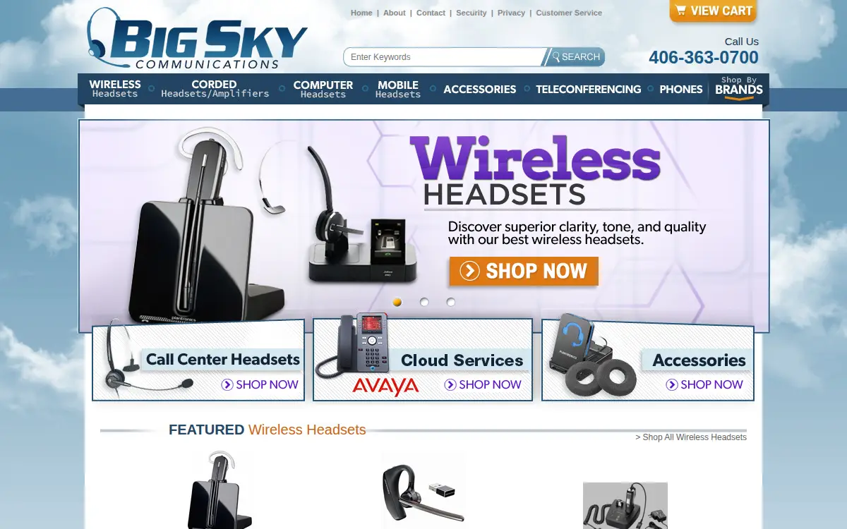 Homepage of Big Sky Communications