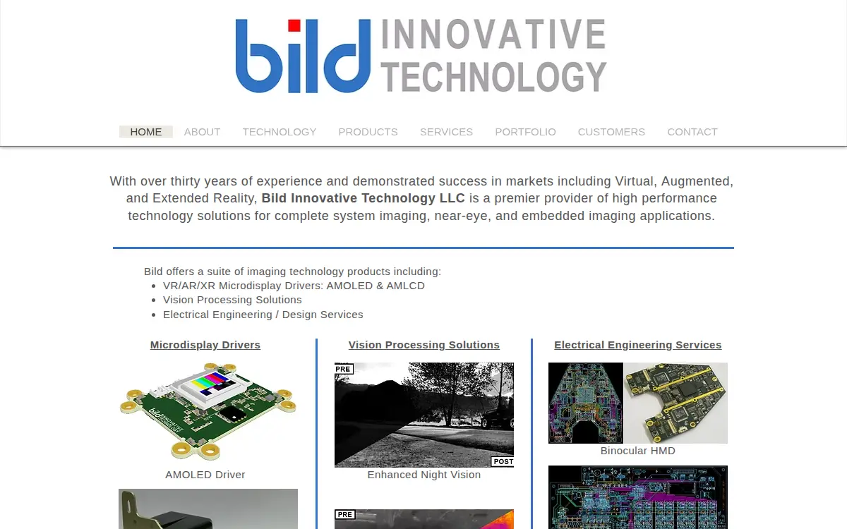 Homepage of Bild Innovative Technology LLC