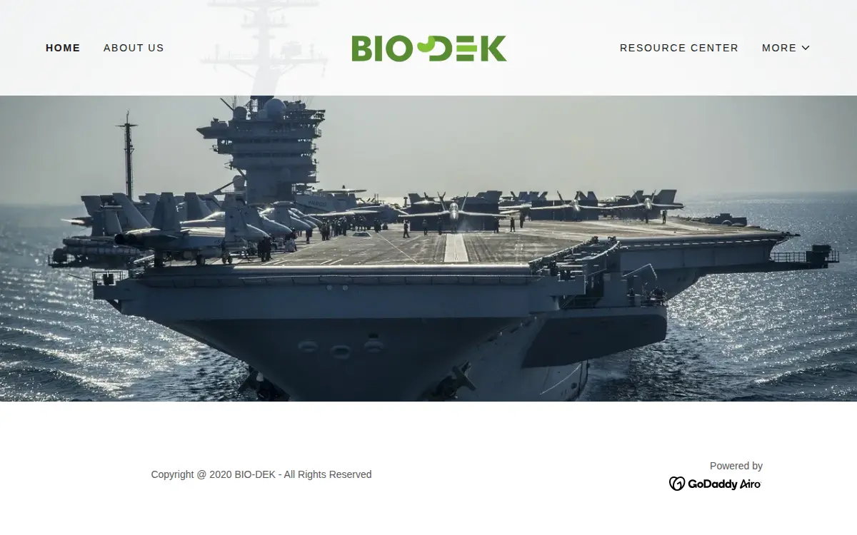 Homepage of Bio-dek LLC