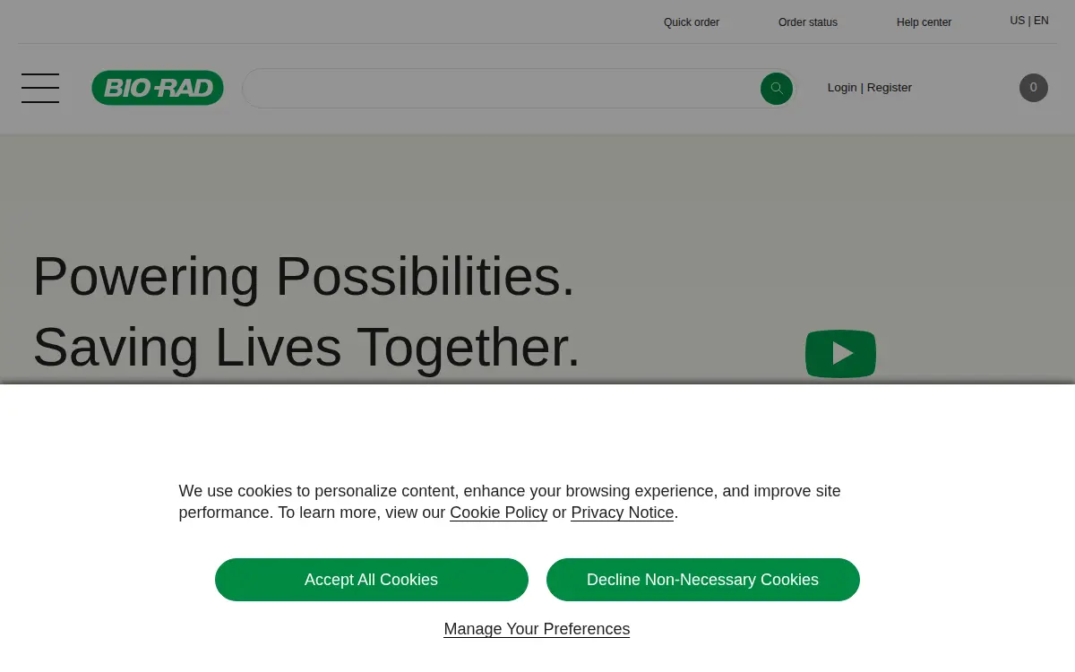 Homepage of Bio-rad Laboratories, INC.